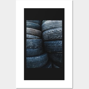 Used Tyres In A Pile Posters and Art